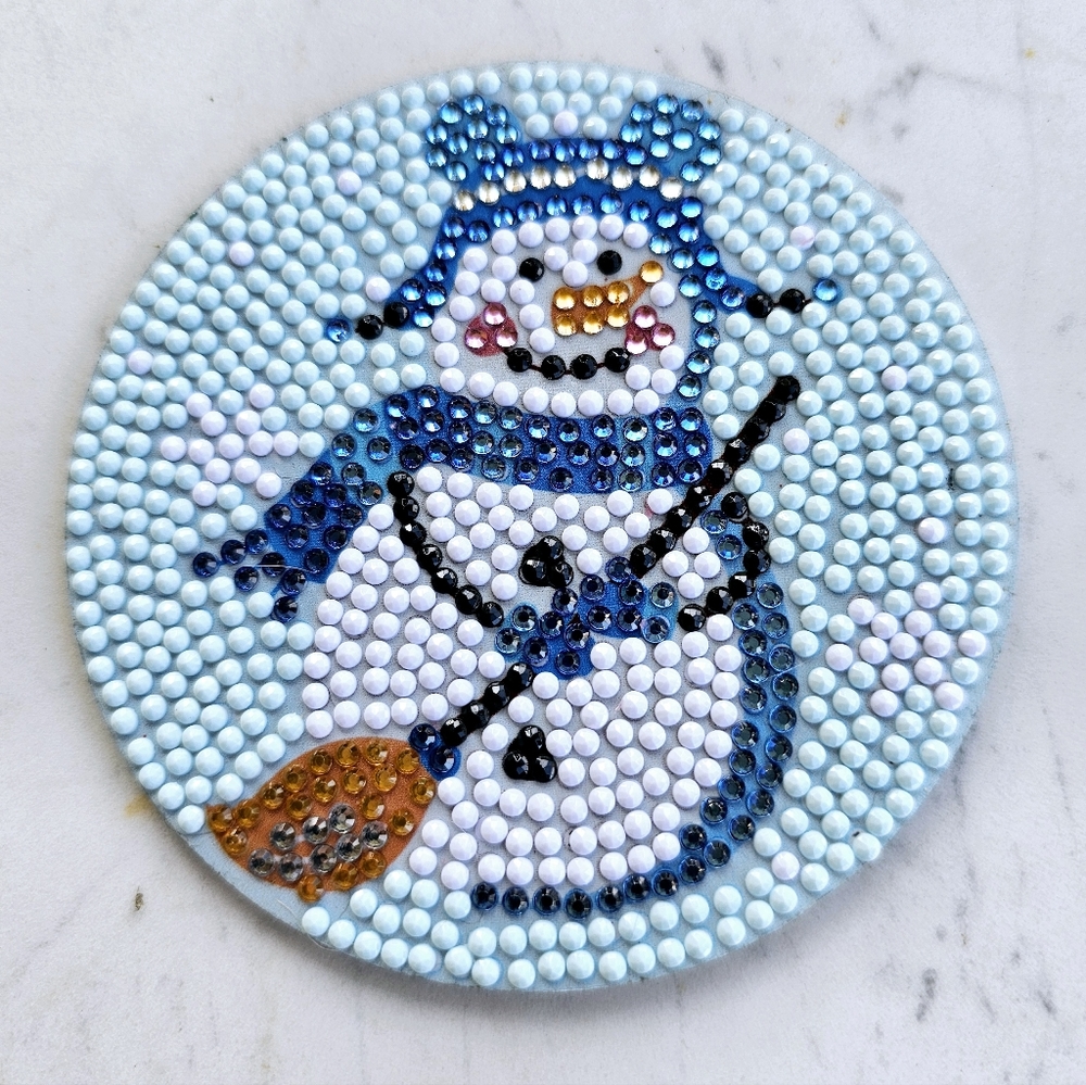 Christmas Snowman Coaster with Padding on Bottom Gift Decor